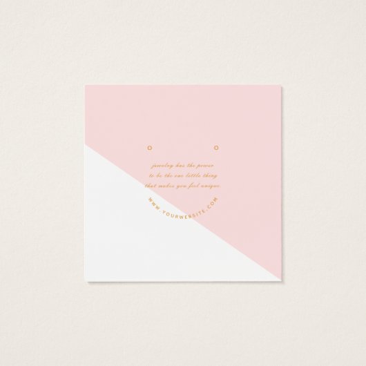 ピンクモダンイヤリングジュエリー表示カード (裏面)