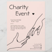 ピンクモダンイラストレーション資金集めチャリティーイベント チラシ (正面)