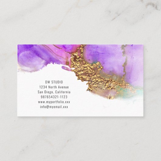 ピンクモダンインクの名刺 名刺 (裏面)