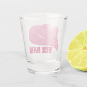 ピンクモダンイーハウ女性のカーボーイカウボーイハットロデオ ショットグラス (裏面)