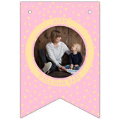 ピンクモダンウェルカム新生児ガール生まれたばかりの写真 バンティングフラッグ (第2の旗)