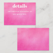 ピンクモダンウォーター色トレンディーバルミツワー エンクロージャーカード (正面/裏面)