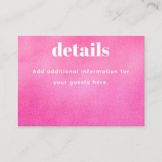 ピンクモダンウォーター色トレンディーバルミツワー エンクロージャーカード (正面)