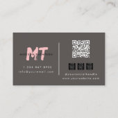 ピンクモダンエステ、ブレイド、PMU Lash Tech 名刺 (裏面)