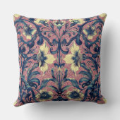 ピンクモダンエレガントとブルーのフローラバロック クッション (裏面)