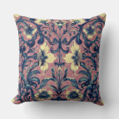 ピンクモダンエレガントとブルーのフローラバロック クッション (正面)