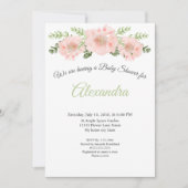 ピンクモダンエレガントのポピーフローラ卒業Annou 案内状 (正面)