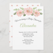 ピンクモダンエレガントのポピーフローラ卒業Annou 案内状 (正面/裏面)