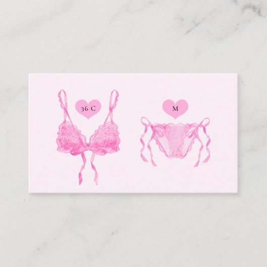 ピンクモダンエレガントのランジェリーシャワー エンクロージャーカード (正面)