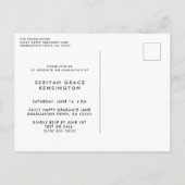 ピンクモダンエレガントの卒業スクリプトの写真 案内ポストカード (裏面)