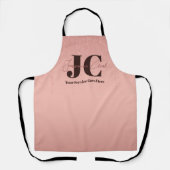 ピンクモダンエレガントサロンモノグラム エプロン (正面)