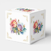 ピンクモダンエレガントフローラニカ招待状 フェイバーボックス (裏面サイド)