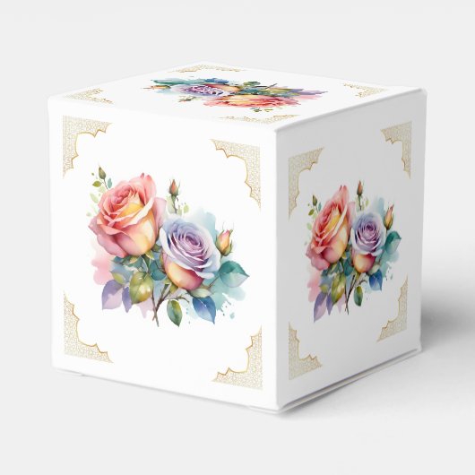 ピンクモダンエレガントフローラニカ招待状 フェイバーボックス (裏面サイド)