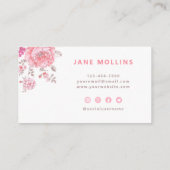 ピンクモダンエレガントフローラ名刺 名刺 (裏面)