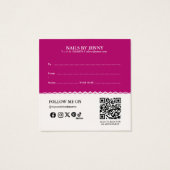 ピンクモダンエレガントホワイトフローラネイルサロンギフト (裏面)