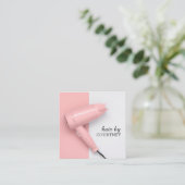 ピンクモダンエレガントホワイト美容師写真 スクエア名刺 (スタンド正面)