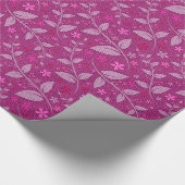 ピンクモダンエレガント人気があるフローラ ラッピングペーパー (角)