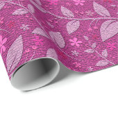 ピンクモダンエレガント人気があるフローラ ラッピングペーパー (ロールコーナー)
