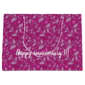 ピンクモダンエレガント人気があるフローラ ラージペーパーバッグ (正面)