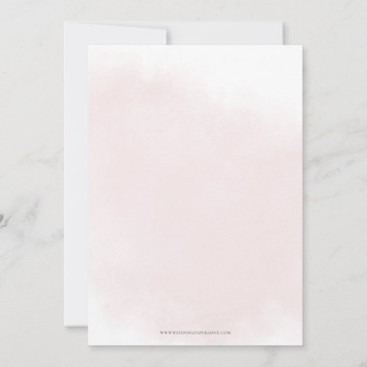 ピンクモダンエレガント赤面フローラ婚約パーティ 招待状 (裏面)