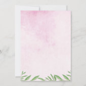 ピンクモダンエレファントサファリガールベビーシャワー 招待状 (裏面)