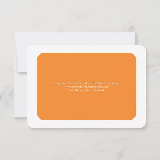 ピンクモダンオはっきりしたレンジグラディエントウェディングRSVP 出欠カード (裏面)