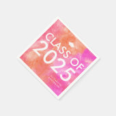 ピンクモダンオはっきりしたレンジ卒業式パーティー スタンダードカクテルナプキン (角)