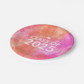 ピンクモダンオはっきりしたレンジ卒業式パーティー ペーパープレート (アングル)