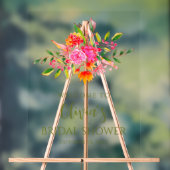 ピンクモダンオレンジフローラブライダルシャワーへようこそ アクリルサイン (ニュートラル)