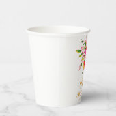 ピンクモダンオレンジフローラベビーシャワーカスタム 紙コップ (右)