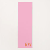 ピンクモダンオレンジモノグラムイニシャルパーソナライズされた ヨガマット (正面)