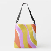 ピンクモダンオレンジ金ゴールドパーム春ユニーク クロスボディバッグ (裏面)