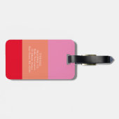 ピンクモダンオレンジ3文字モノグラムカスタム ラゲッジタグ (裏面横)