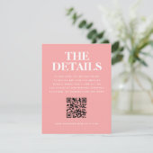 ピンクモダンオ結婚レンジのQRコード詳細 エンクロージャーカード (スタンド正面)