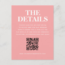 ピンクモダンオ結婚レンジのQRコード詳細 エンクロージャーカード