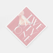 ピンクモダンカクテル21歳の誕生日 スタンダードランチョンナプキン (角)