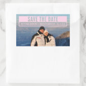 ピンクモダンカット日付シールを保存 長方形シール (バッグ)