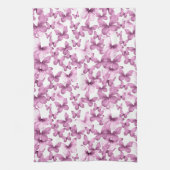 ピンクモダンカラフルチョウ キッチンタオル (縦)