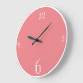 ピンクモダンカ無地のラー基本ミニマリスト ラージ壁時計 (傾斜)