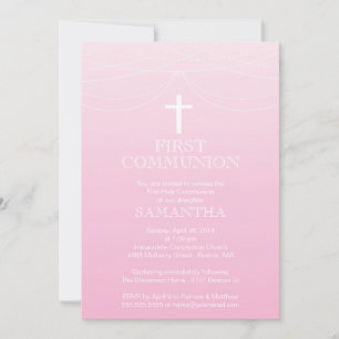 ピンクモダンガーランド交グラデーション叉会 招待状