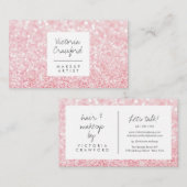 ピンクモダンガーリーのグリッター《写真》ぼけ味メイクアップアーティスト 名刺 (正面/裏面)