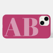 ピンクモダンガーリーイニシャルミニマルモノグラムケース Case-Mate iPhoneケース (裏面 (横))