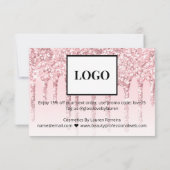 ピンクモダンガーリーグリッタードリッピングのプロモーションコード サンキューカード (裏面)