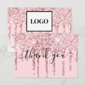 ピンクモダンガーリーグリッタードリッピングのプロモーションコード サンキューカード (正面/裏面)