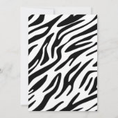 ピンクモダンガーリーゼブラ印刷リボンブライダルシャワー 招待状 (裏面)