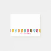 ピンクモダンガーリーティール(緑がかった色)ネイルサロン ポストイット (正面)