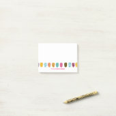 ピンクモダンガーリーティール(緑がかった色)ネイルサロン ポストイット (デスク上)