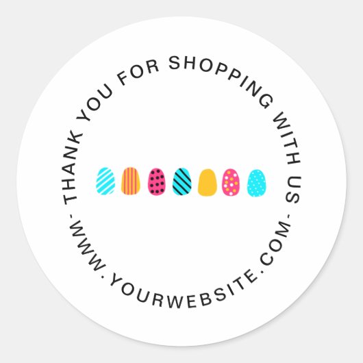 ピンクモダンガーリーティール(緑がかった色)ネイルサロン ラウンドシール (正面)