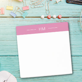 ピンクモダンガーリーモノグラムイニシャル ポストイット