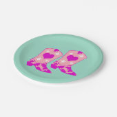 ピンクモダンガーリー女性のカーボーイウエスタンブーツミント ペーパープレート (アングル)